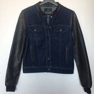 Dolce Vita Denim Jacket with Real Leather Sleeves